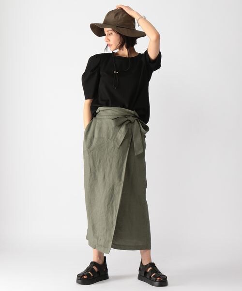 BARNYARDSTORM(バンヤードストーム)の「ラップ風リネンスカート(スカート・レディース・ブラック19/ベージュ(TORA)55/カーキ78・(WEB限定) XS(00)/S(0)/M(1))」の22枚目の写真