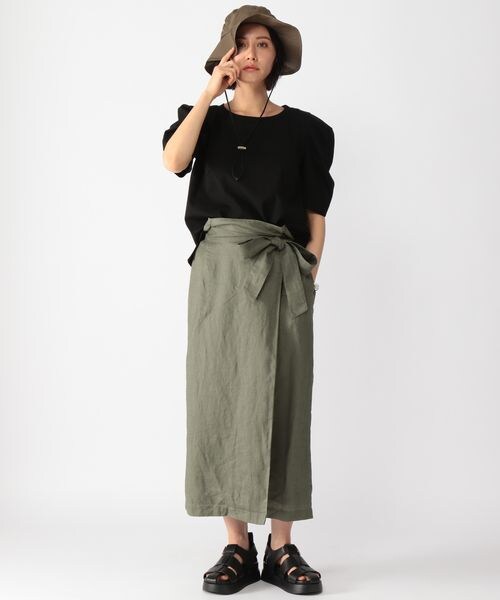 BARNYARDSTORM(バンヤードストーム)の「ラップ風リネンスカート(スカート・レディース・ブラック19/ベージュ(TORA)55/カーキ78・(WEB限定) XS(00)/S(0)/M(1))」の21枚目の写真