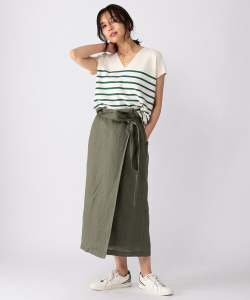 BARNYARDSTORM(バンヤードストーム)の「ラップ風リネンスカート(スカート・レディース・ブラック19/ベージュ(TORA)55/カーキ78・(WEB限定) XS(00)/S(0)/M(1))」の16枚目の写真