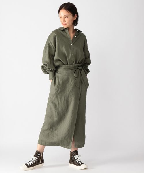 BARNYARDSTORM(バンヤードストーム)の「ラップ風リネンスカート(スカート・レディース・ブラック19/ベージュ(TORA)55/カーキ78・(WEB限定) XS(00)/S(0)/M(1))」の18枚目の写真