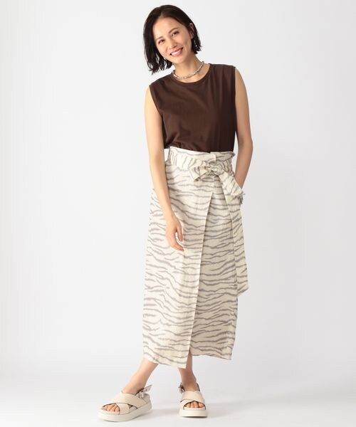 BARNYARDSTORM(バンヤードストーム)の「ラップ風リネンスカート(スカート・レディース・ブラック19/ベージュ(TORA)55/カーキ78・(WEB限定) XS(00)/S(0)/M(1))」の12枚目の写真