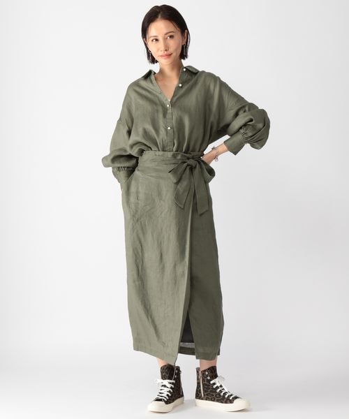 BARNYARDSTORM(バンヤードストーム)の「ラップ風リネンスカート(スカート・レディース・ブラック19/ベージュ(TORA)55/カーキ78・(WEB限定) XS(00)/S(0)/M(1))」の19枚目の写真