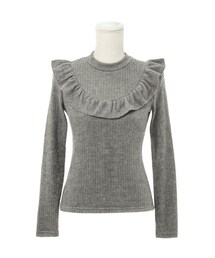 mon Lily | フリルラッピングリブトップス(トップス)