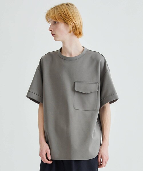 THE RERACS(ザ・リラクス)の「RERACS HALF SLEEVE FLAP POCKET T-SHIRT(Tシャツ/カットソー・メンズ・ECRU/BLK/G.BGE・46/48)」の2枚目の写真