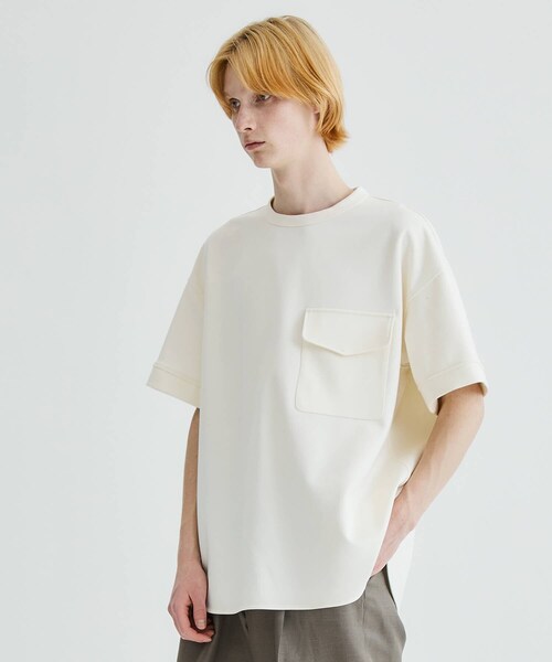 THE RERACS(ザ・リラクス)の「RERACS HALF SLEEVE FLAP POCKET T-SHIRT(Tシャツ/カットソー・メンズ・ECRU/BLK/G.BGE・46/48)」の3枚目の写真