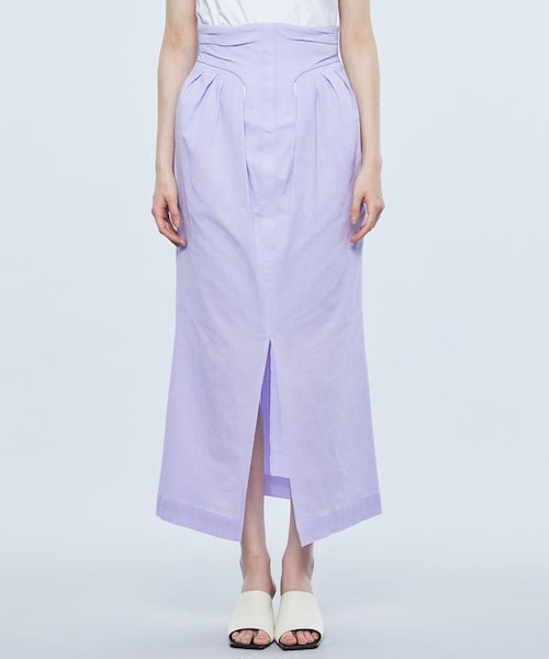 mame（マメ）の「クレープホールハイウエストスカートMM22SS-SKO42（スカート・レディース・BLK/PPL・1/2）」の3枚目の写真