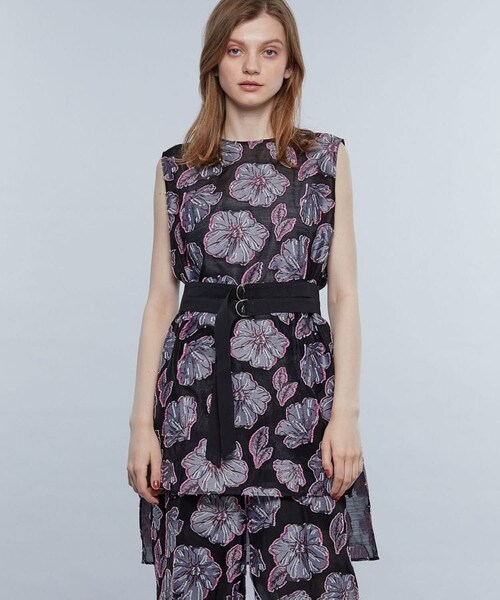 EBONY(エボニー)の「ローズオブシャロントップス E22SS/T-07(Tシャツ/カットソー・レディース・BLK/CML・2)」の1枚目の写真