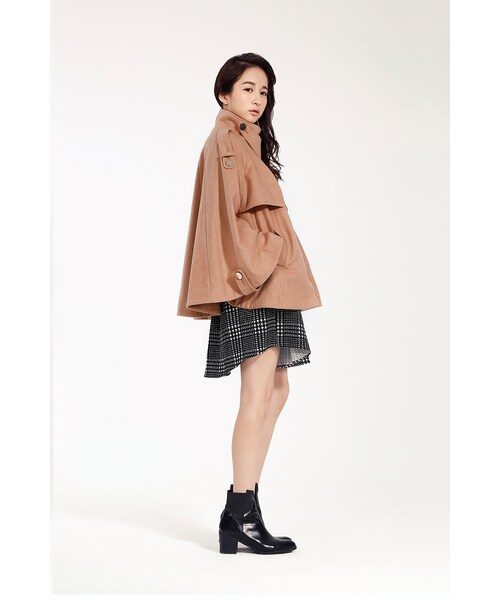 ORENDA（オレンダ）の「彼得潘金釦毛料斗篷外套（ジャケット/アウター・レディース・卡其/灰・F）」の2枚目の写真