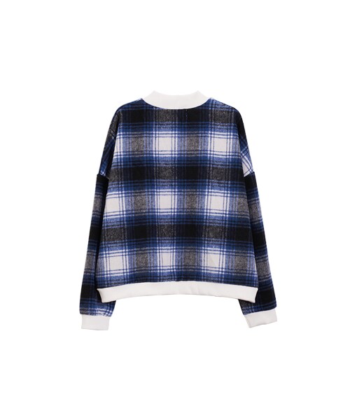 gracegift（グレースギフト）の「英倫街頭 韓國毛料感格紋上衣（トップス・レディース・藍/紅・F）」の2枚目の写真