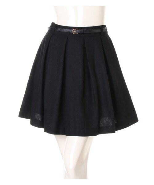 INGNI(イング)の「ベルト付フェイクウールタックキュロット/パンツ(スカート・レディース・オフホワイト/クロ/ピンク/ボルドー/アイスブルー/ベージュ/チェック・M)」の8枚目の写真