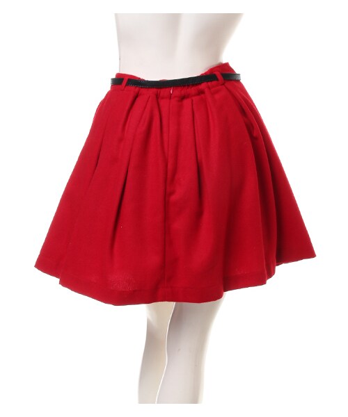 INGNI(イング)の「ベルト付フェイクウールタックキュロット/パンツ(スカート・レディース・オフホワイト/クロ/ピンク/ボルドー/アイスブルー/ベージュ/チェック・M)」の1枚目の写真