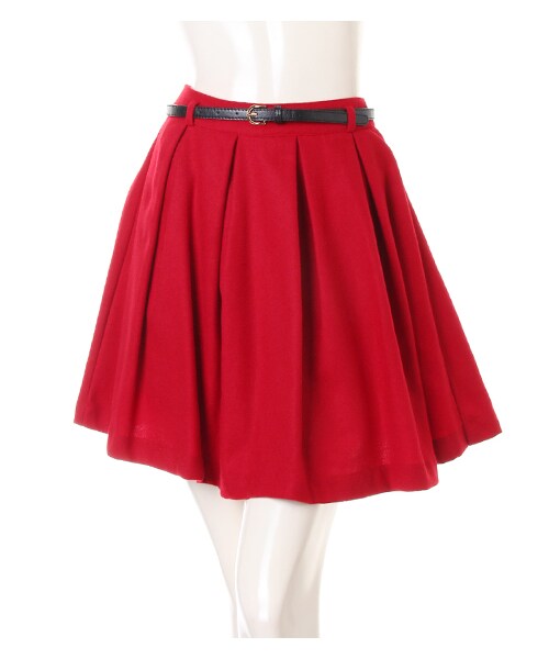 INGNI(イング)の「ベルト付フェイクウールタックキュロット/パンツ(スカート・レディース・オフホワイト/クロ/ピンク/ボルドー/アイスブルー/ベージュ/チェック・M)」の10枚目の写真