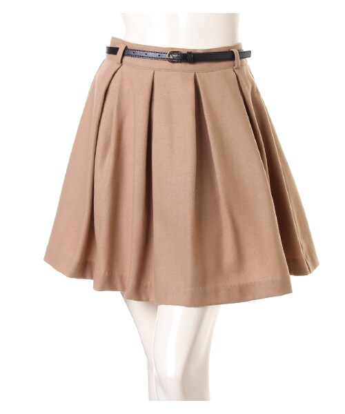 INGNI(イング)の「ベルト付フェイクウールタックキュロット/パンツ(スカート・レディース・オフホワイト/クロ/ピンク/ボルドー/アイスブルー/ベージュ/チェック・M)」の12枚目の写真