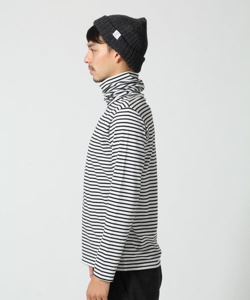 RAGEBLUE（レイジブルー）の「カットタートルネック長袖（トップス・メンズ・ホワイト×ブラック/ムジホワイト/ムジブラック/ネイビー×ホワイト・Ｍ/Ｌ）」の5枚目の写真