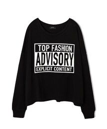 LOVFEE | 休閒英文印花寬鬆短版上衣(トップス)