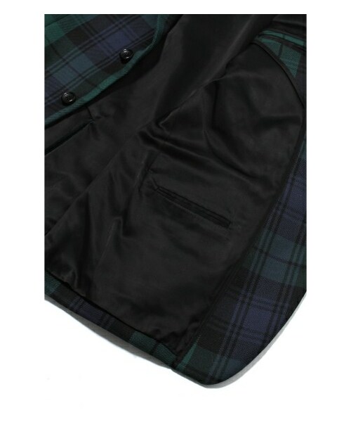 美品 ノンノ テーラードジャケット ブラックウォッチ 2-B 黒 緑 Lサイズ EDIFICE（エディフィス）の「ブラックウォッチツイル2Bアンコン