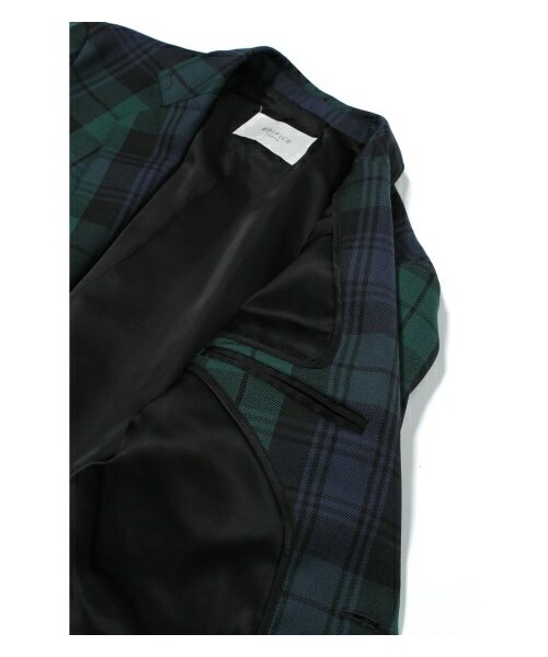 美品 ノンノ テーラードジャケット ブラックウォッチ 2-B 黒 緑 Lサイズ EDIFICE（エディフィス）の「ブラックウォッチツイル2Bアンコン