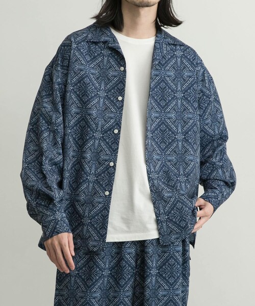 URBAN RESEARCH ID(アーバンリサーチ アイディー)の「URBAN RESEARCH iD 印花開領襯衫(トップス・メンズ・民族風圖騰/佩茲利花紋/大理石紋・M/L)」の6枚目の写真