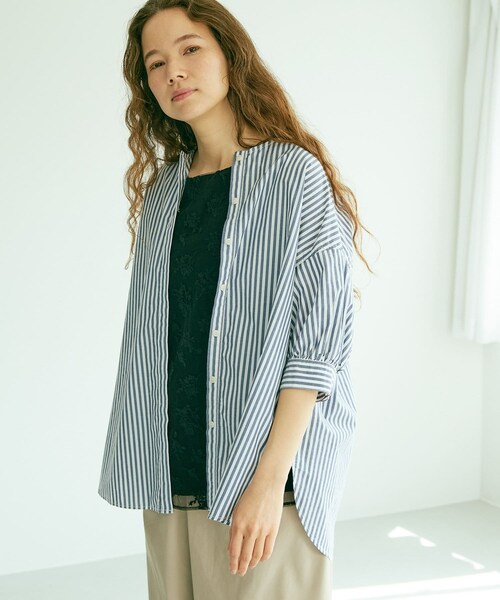 PUAL CE CIN（ピュアルセシン）の「タイプライター先染めストライプブラウス（シャツ/ブラウス・レディース・その他1/その他2・FREE）」の2枚目の写真