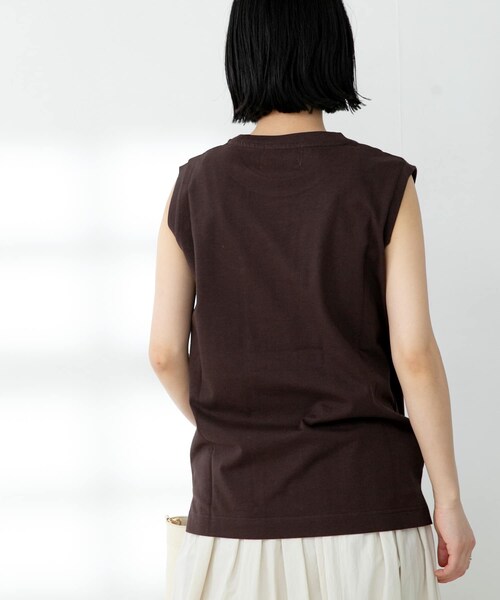 FORK&SPOON（フォークアンドスプーン）の「FORK&SPOON オーガニックコットンノースリーブTシャツ（その他・レディース・ICE GREEN/BROWN/OFF/BLACK・one）」の7枚目の写真