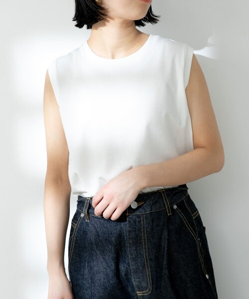 FORK&SPOON（フォークアンドスプーン）の「FORK&SPOON オーガニックコットンノースリーブTシャツ（その他・レディース・ICE GREEN/BROWN/OFF/BLACK・one）」の11枚目の写真