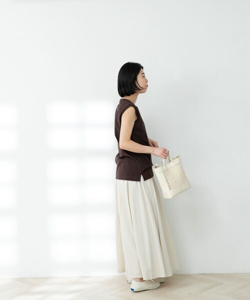 FORK&SPOON（フォークアンドスプーン）の「FORK&SPOON オーガニックコットンノースリーブTシャツ（その他・レディース・ICE GREEN/BROWN/OFF/BLACK・one）」の10枚目の写真