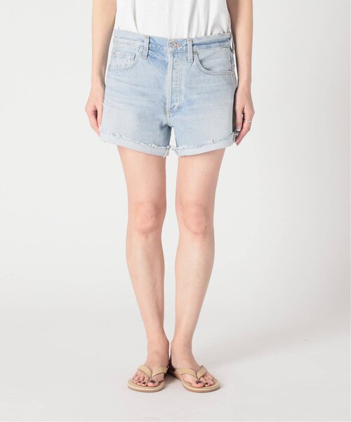 MUSE de Deuxieme classe（ミューズデドゥーズィエムクラス）の「FRIEDA CUFF SHORT デニム（パンツ・ブルー C/(047)/25/残り1点/26/残り3点/27/在庫なし）」の5枚目の写真