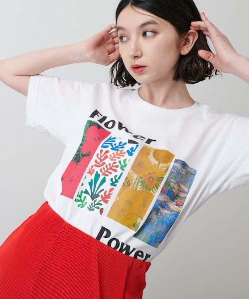 Lui's(ルイス)の「【NuGgETS × Lui's】Flower Power / Flower(Tシャツ/カットソー・レディース・ホワイト/ブラック・XS/XL)」の2枚目の写真