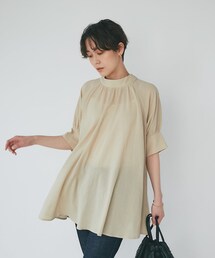 un dix cors（アンディコール）の「《予約》【ふわっと広がる】ハイネックラグランチュニックブラウス（シャツ/ブラウス・レディース）」