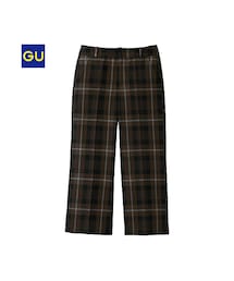 GU | （GU）ワイドクロップドパンツ（チェック）(パンツ)