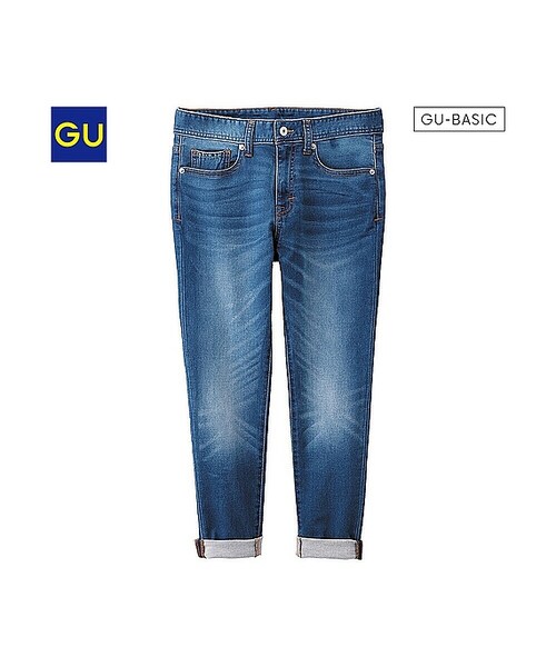 GU(ジーユー)の「(GU)デニムルックテーパードパンツB(WOMEN ⁄ パンツ・その他・レディース・BLUE・M/S/L/XL)」の1枚目の写真