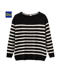 GU | （GU）ボーダーボクシーセーター（長袖）(トップス)