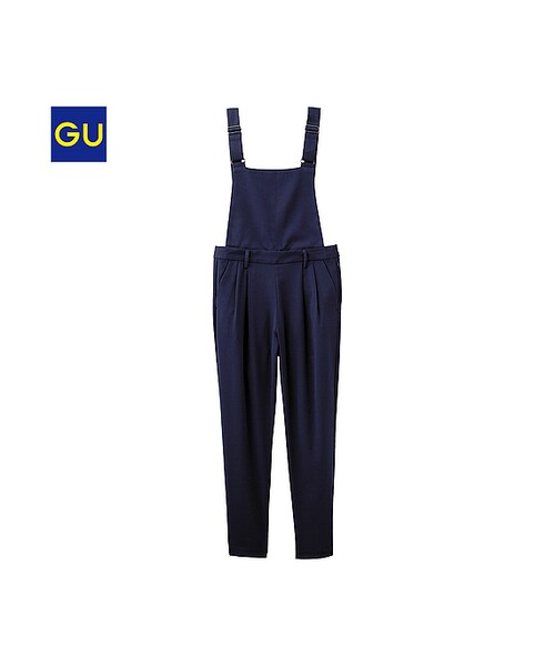 GU(ジーユー)の「(GU)サロペットタックパンツ(WOMEN ⁄ パンツ・その他・レディース・NAVY/BLACK・S/L/M/XL)」の1枚目の写真