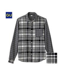 GU | (GU)ネルチェックシャツ(クレイジー・長袖)P(トップス)
