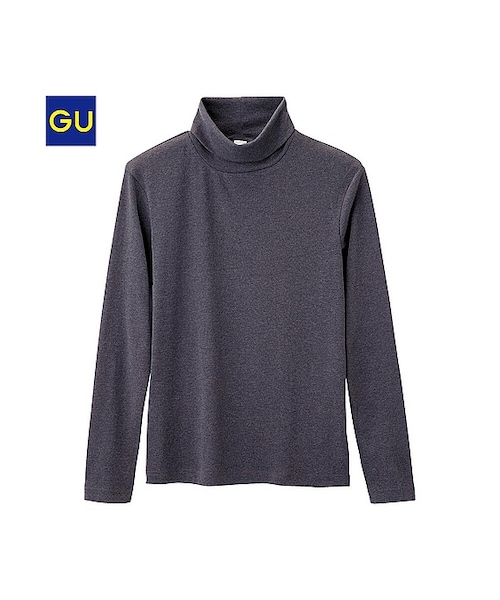 GU(ジーユー)の「(GU)タートルネックT(長袖)(MEN ⁄ カットソー・メンズ・DARK GREEN/MUSTARD/DARK GRAY/PURPLE/BLUE/BLACK/OFF WHITE/GRAY・M/XL/L/S)」の4枚目の写真