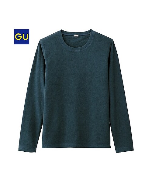 GU（ジーユー）の「（GU）フリースクルーネックＴ（長袖）（MEN ⁄ スウェット・フリース・メンズ・BROWN/BLUE/PURPLE/BLACK/OFF WHITE/NAVY/DARK GREEN・XL/M/S/L）」の6枚目の写真