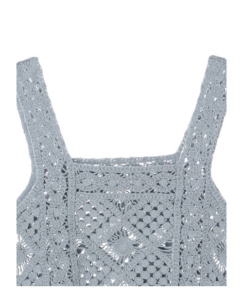 Green　Parks（グリーンパークス）の「・SUGAR SPOON カギ針風ベスト（トップス・グレー/ブラック/ナチュラル/ライトブルー・F）」の10枚目の写真