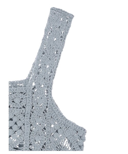 Green　Parks（グリーンパークス）の「・SUGAR SPOON カギ針風ベスト（トップス・グレー/ブラック/ナチュラル/ライトブルー・F）」の11枚目の写真