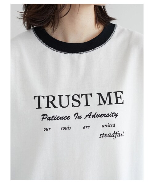 Green Parks(グリーンパークス)の「・novem 9 リンガーロゴptTシャツ(トップス・ブラック/レッド/ブラウン/ブルー・F)」の5枚目の写真