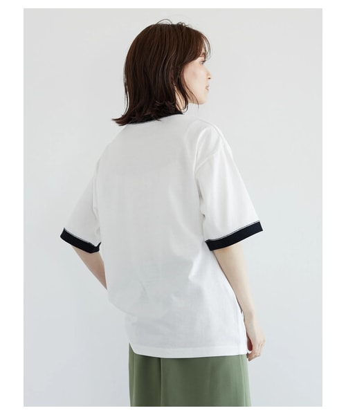 Green Parks(グリーンパークス)の「・novem 9 リンガーロゴptTシャツ(トップス・ブラック/レッド/ブラウン/ブルー・F)」の4枚目の写真