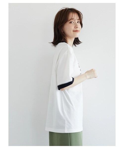 Green Parks(グリーンパークス)の「・novem 9 リンガーロゴptTシャツ(トップス・ブラック/レッド/ブラウン/ブルー・F)」の3枚目の写真