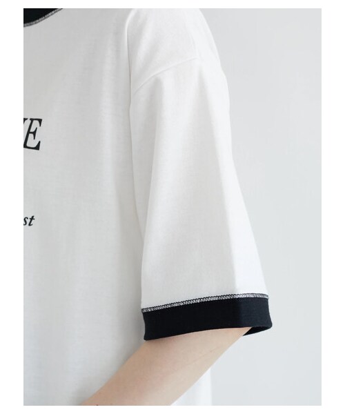 Green Parks(グリーンパークス)の「・novem 9 リンガーロゴptTシャツ(トップス・ブラック/レッド/ブラウン/ブルー・F)」の6枚目の写真