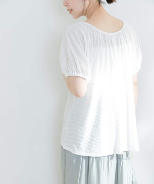 F by ROSSO（エフバイロッソ）の「F by ROSSO 楊柳カット2WAYチュニック（その他・レディース・ORANGE/OFF WHITE/BLACK・FREE）」の6枚目の写真