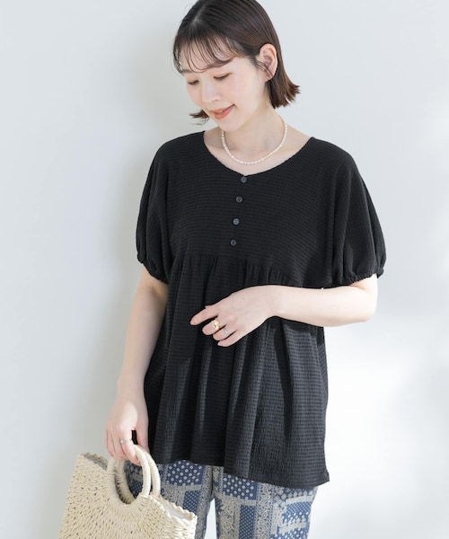 F by ROSSO（エフバイロッソ）の「F by ROSSO 楊柳カット2WAYチュニック（その他・レディース・ORANGE/OFF WHITE/BLACK・FREE）」の14枚目の写真