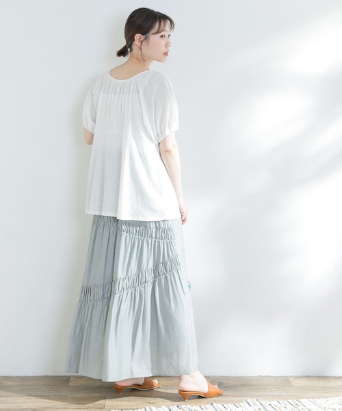 F by ROSSO（エフバイロッソ）の「F by ROSSO 楊柳カット2WAYチュニック（その他・レディース・ORANGE/OFF WHITE/BLACK・FREE）」の11枚目の写真