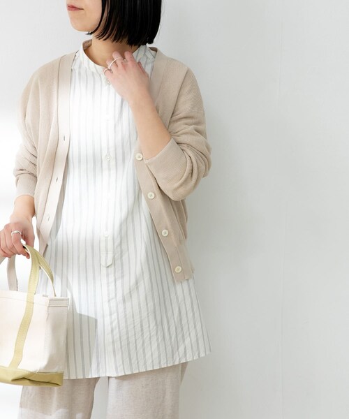 FORK&SPOON(フォークアンドスプーン)の「FORK&SPOON ペーパーニットカーディガン(その他・レディース・LIGHTBEIGE/DARKBROWN/NAVY・one)」の4枚目の写真