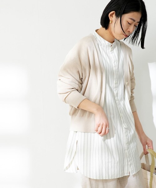 FORK&SPOON(フォークアンドスプーン)の「FORK&SPOON ペーパーニットカーディガン(その他・レディース・LIGHTBEIGE/DARKBROWN/NAVY・one)」の7枚目の写真