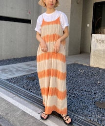 CIAOPANIC | 肩紐調整可能、コットンガーゼタイダイキャミワンピース(ワンピース)