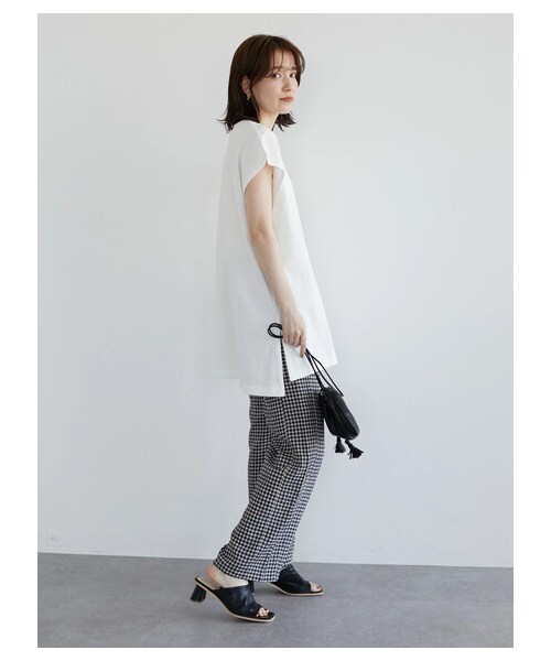 Green　Parks（グリーンパークス）の「・SUGAR SPOON ギンガムイージーパンツ（パンツ・アイボリー/ベージュ/グリーン・F）」の5枚目の写真