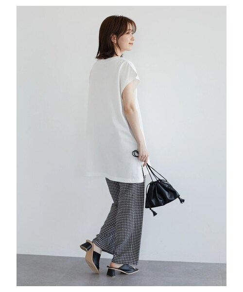 Green　Parks（グリーンパークス）の「・SUGAR SPOON ギンガムイージーパンツ（パンツ・アイボリー/ベージュ/グリーン・F）」の6枚目の写真